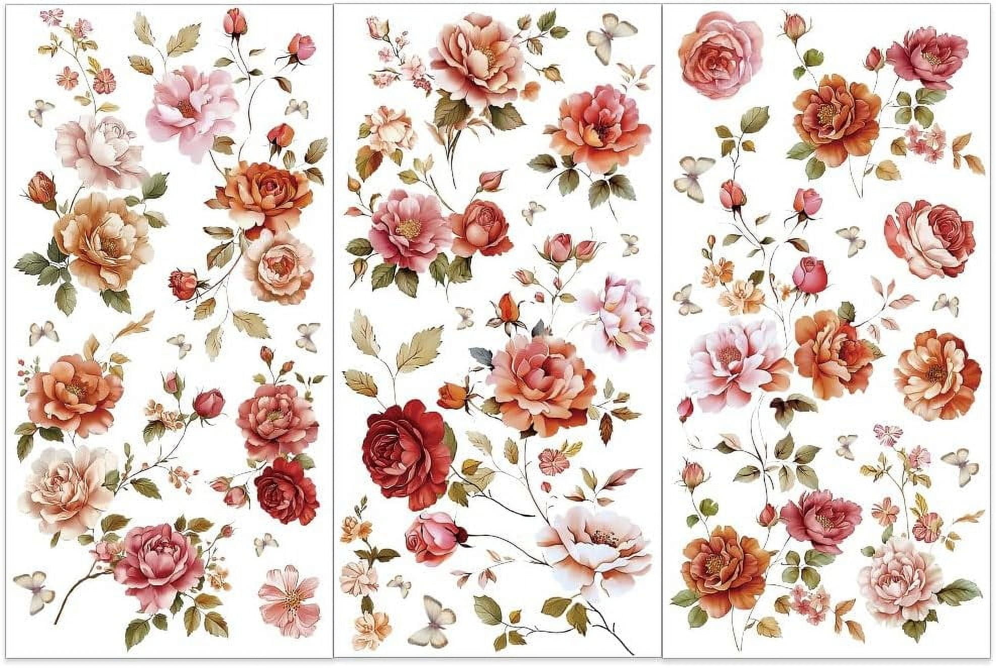 GOMAKERER 48 Styles Rub On Transfers - Tier & Blumen Aufkleber Für DIY