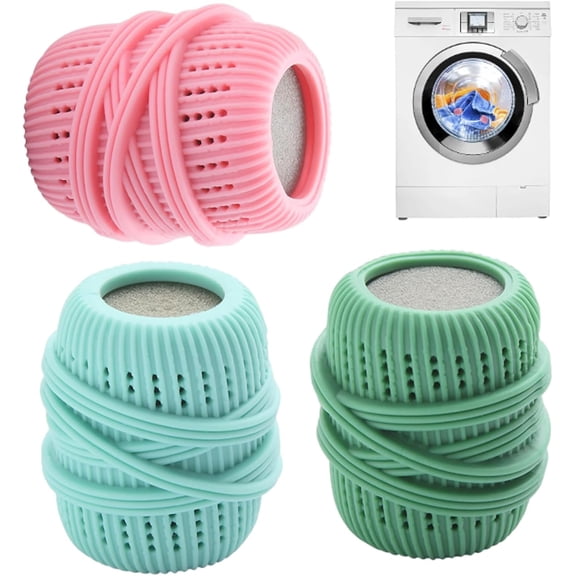 3pcs/Set Washing Machine Laundry Ball, Fabric Softener Dispenser, Reusable Laundry Sponge Ball for Washer, Dryer, Household Substitute