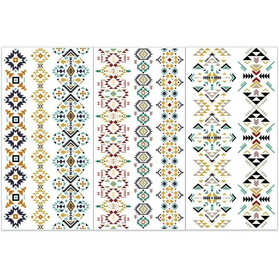 3pcs/Set Western Pattern Rub on Transfers for Furniture and Crafts 6x12 inch Tribal Decor Transfer Stickers Floral Rub on Decals for Wood Furniture Scrapbooking Home Decorations 1set DIY