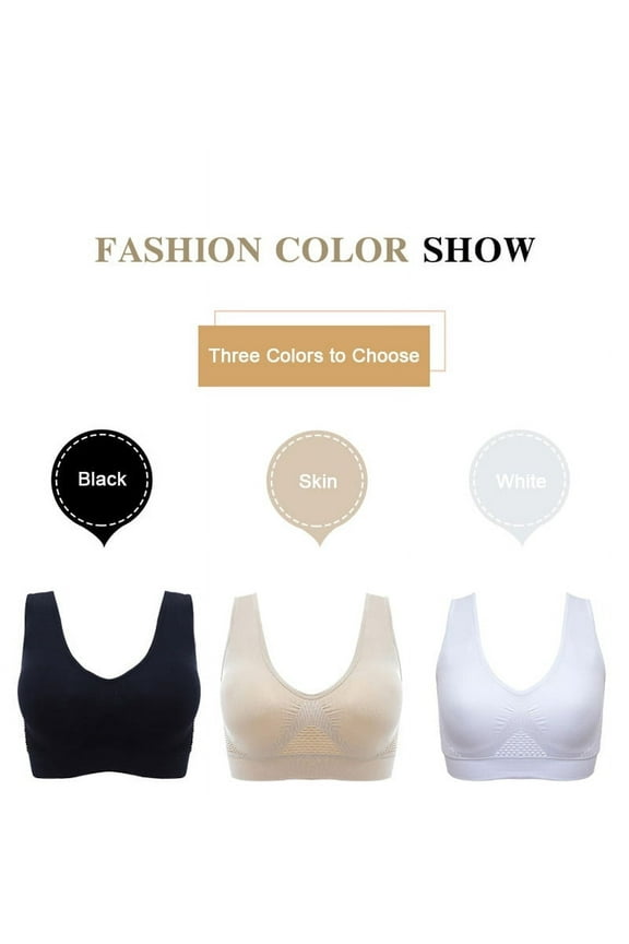 3pcs/Set Women Sexy Genie Bra with Pads Seamless Push up Bra Plus Size XXXXL Underwear Wireless Bra Black/White/Nude