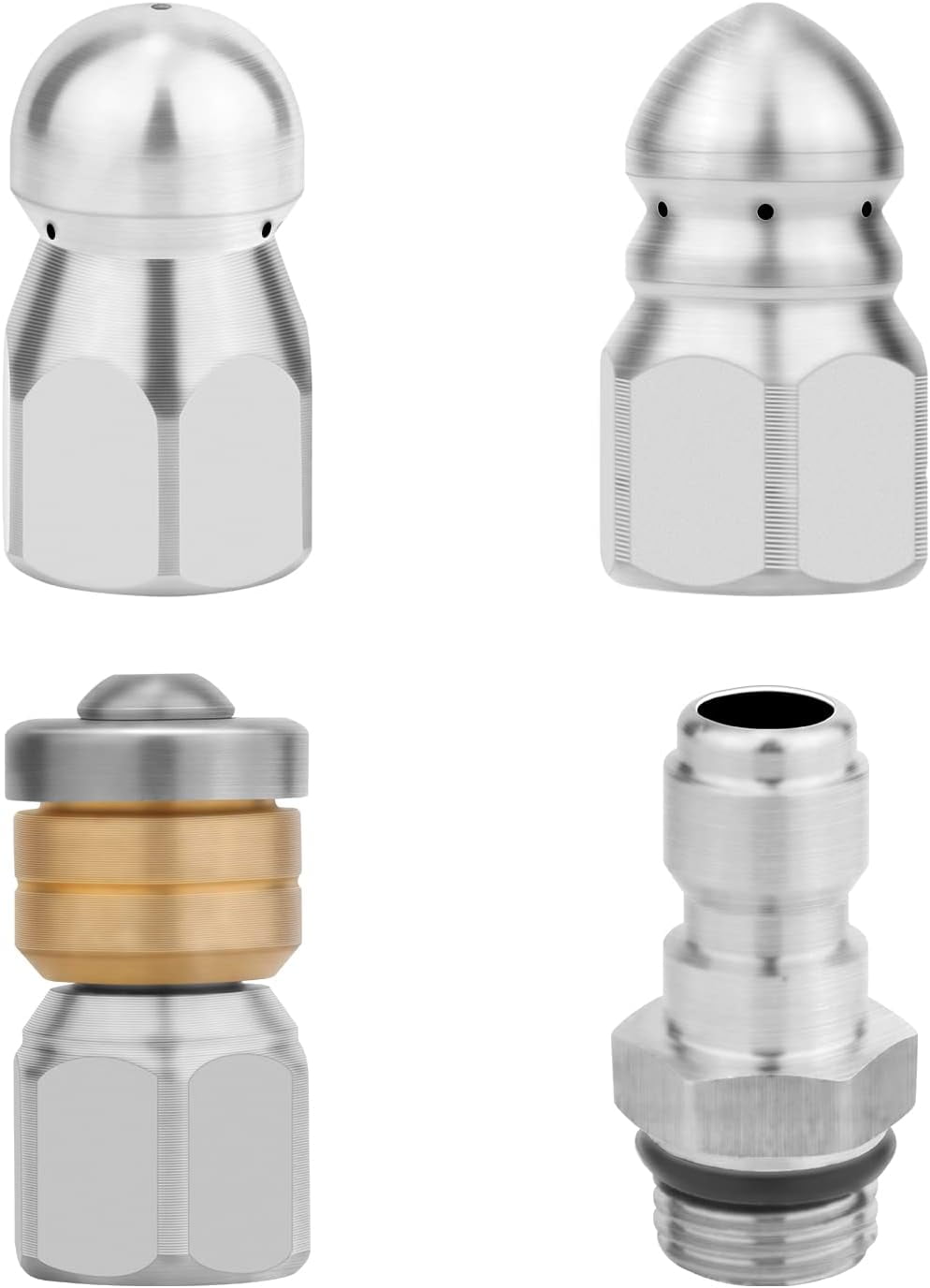 3pcs Sewer Jetter Nozzle, Stainless Steel Sewer Jetting Nozzles for ...
