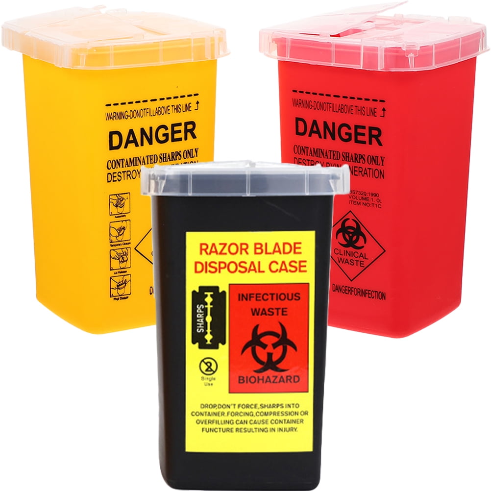 3pcs Sharps Disposal Plastic Recycle Containers Tattooing Sharps Waste