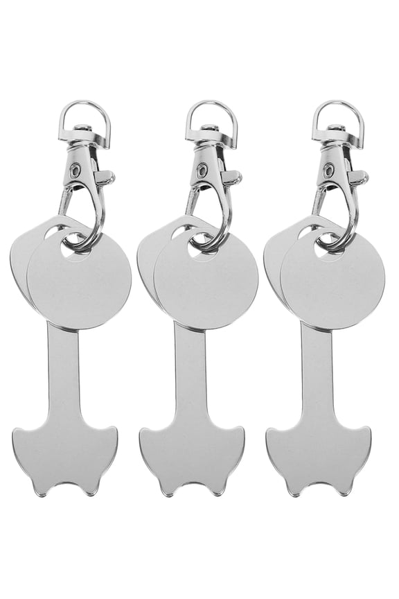 3-Pack Shopping Cart Tokens with Keychain and Swivel Clasp for Easy Access and Convenience
