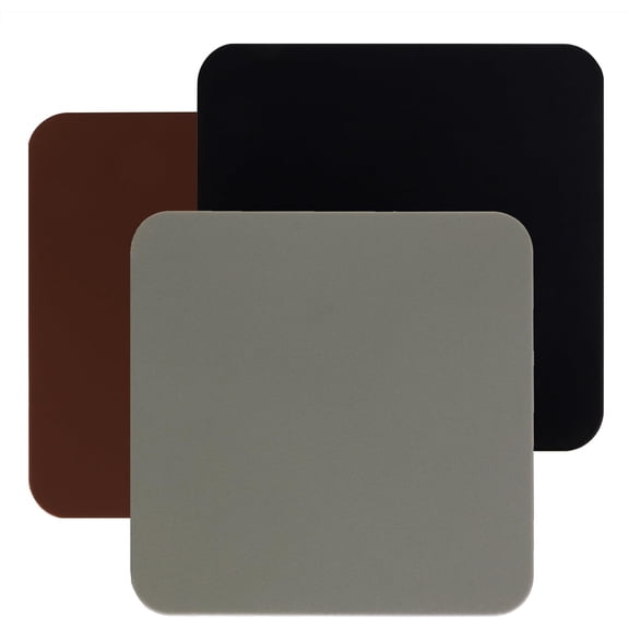 3pcs Silicone Bar Coaster Square Modern Cup Drink Mat Plate Creative Rug Mug Pad for Table Countertop Desk Cold Hot Drink Coffee Tea Kitchen Home Decor,3.93in (Black & Brown & Gray)