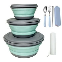 3pcs Silicone Collapsible Camping Bowl with Lid Food Storage Containers Set