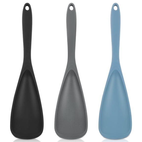 3 Pcs Silicone Spatula Set, 11.4 Inch Heat Resistant Cooking Spoons for Nonstick Cookware, Seamless Spoonula for Mixing and Serving