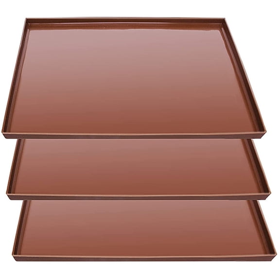 3-Pack Reusable Silicone Dehydrator Sheets for Oven Baking, Fruit Drying Trays, Non-Stick Flexible Dehydrator Accessories