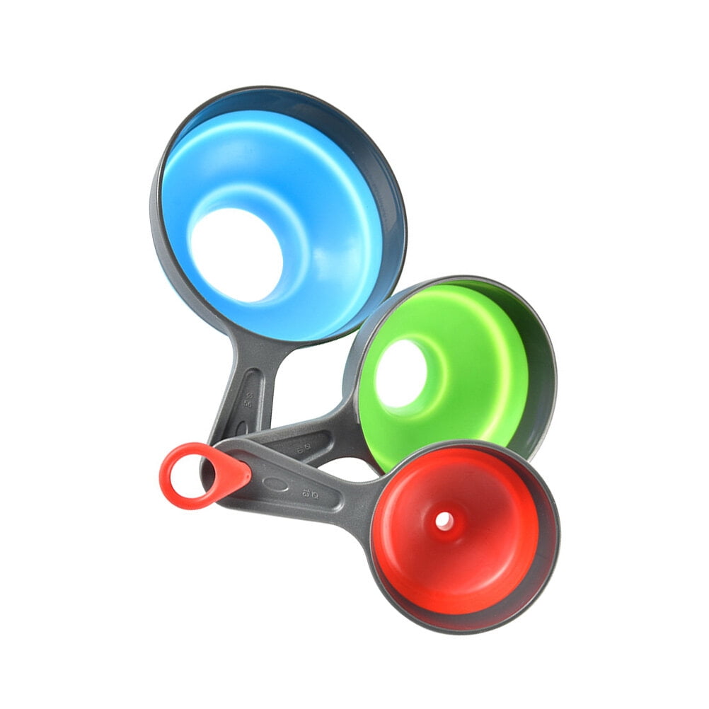 OUNONA Set of 3 Silicone Kitchen Funnels with Detachable Design ...