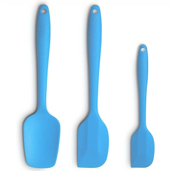 3pcs, Silicone Spatula Set, Spatula With Ergonomic Handle, Heat-Resistant Spatulas, Non-stick Spatulas With Stainless Steel Core, Kitchen Utensils, Apartment Essentials, College Dorm Essentials