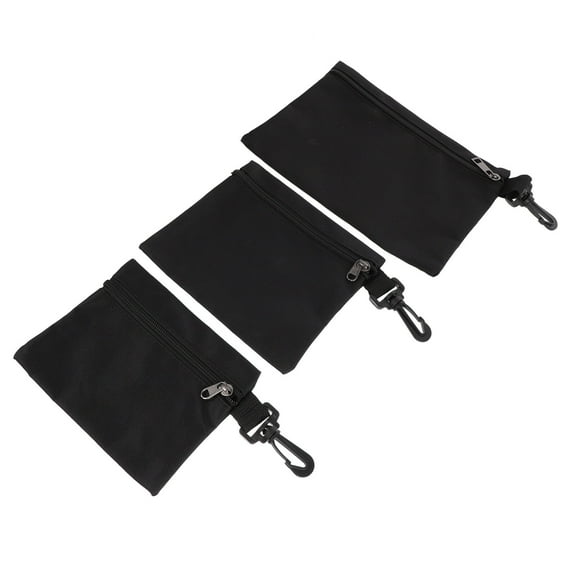 3 Pcs Storage Zipper Bags Bag Organizer for Tote Portable Tool Kit Toolkit Ironware Pouch Tool Bag M Black