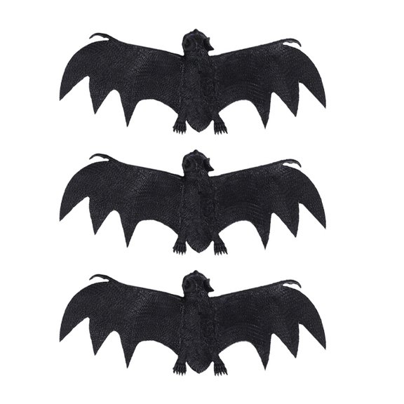Supvox 3Pcs Bats Hanging Decor Black Flexible Glue Scary Design for Home Decoration