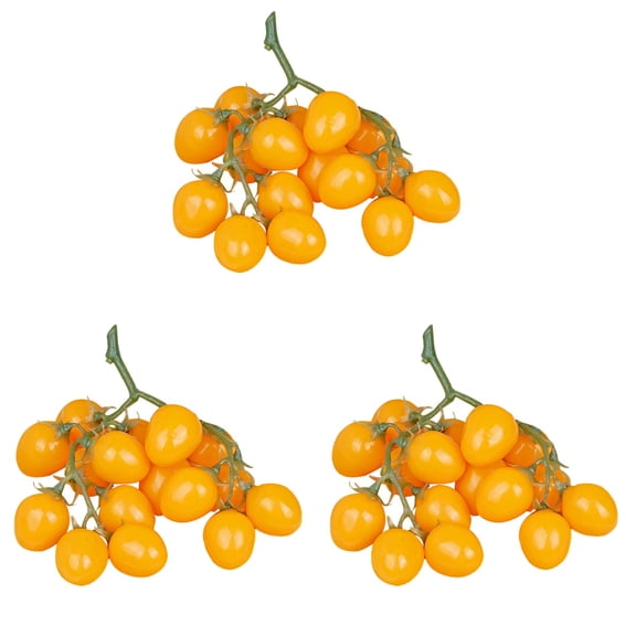 HONITANO Realistic Yellow Foam Cherry Tomatoes Set of 3 - Perfect Decorative Fruit for Home, Kitchen, Party, and Events