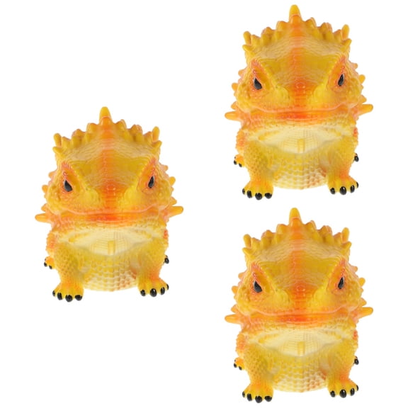 3pcs Simulation Lizard Figurine Realistic Reptile Figure Fake Animal Educational Prop