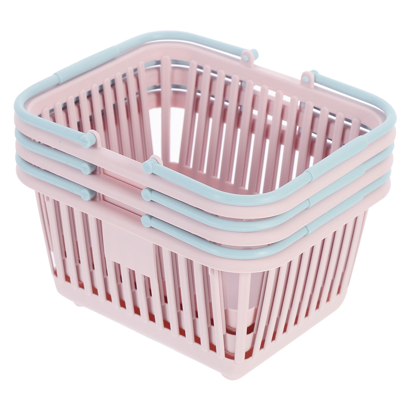 3pcs Small Plastic Baskets Handheld Shopping Baskets Sundries Storage