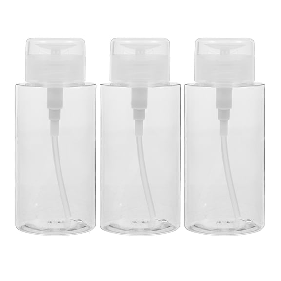 3pcs Small Pump Bottle For Nail Polish Remover Travel Use Plastic
