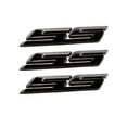 thumbnail image 1 of 3pcs Small Tilt SS Emblems Auto Trunk Door Fender Bumper Badge Decal 3D Metal Sticker Suitable for Chevy Impala Cobalt Camaro 2010-2015 (Black), 1 of 6