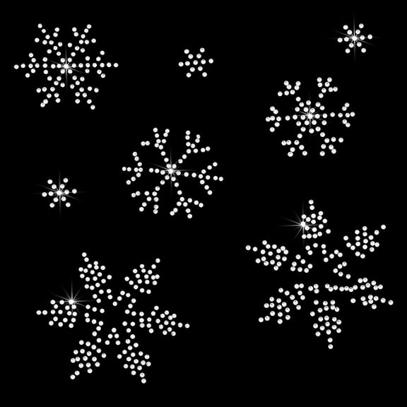 3pcs Snowflake Pattern Iron on Crystal Rhinestone Decals Rhinestone Transfers Patches Hot Melt Sparkle Decals for Clothing Decoration Festive Embellishment