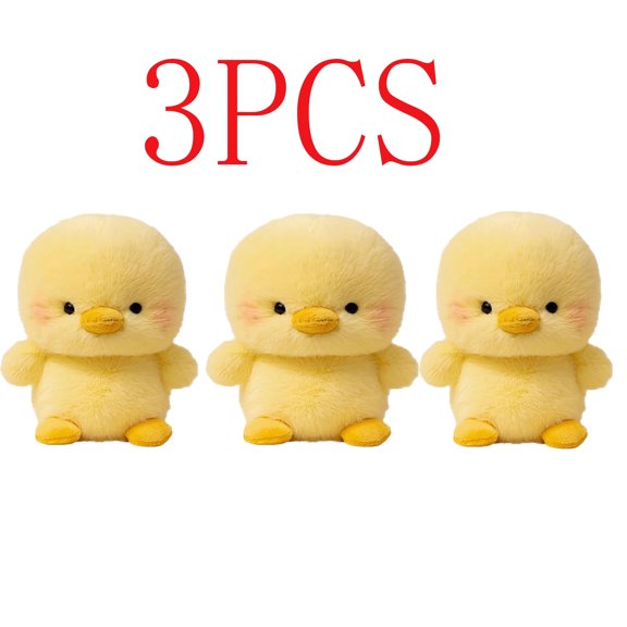 3pcs Soft Plush Chick Stuffed Animal - Realistic Chick Plushie, Anxiety Relief Companion Toy, Cuddly Stuffed Chick for Easter, Durable Easter Toy for Cuddle Time & Home Decor Accent, 6.3in, Yellow