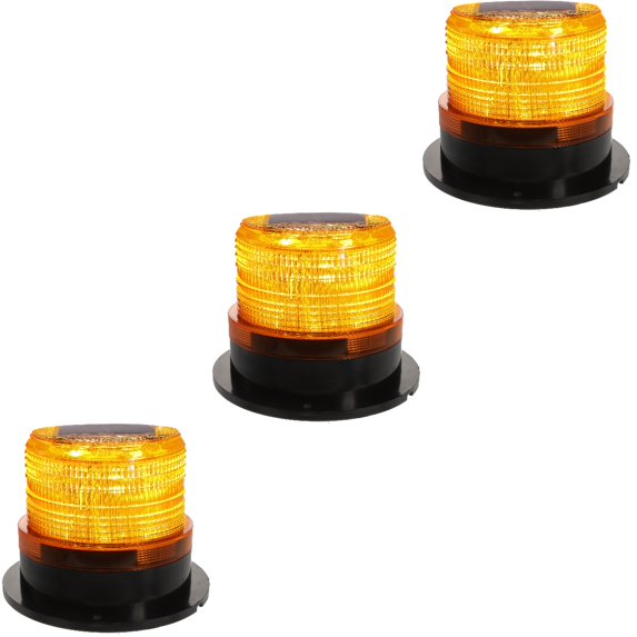 3 Count Roof Warning Light Magnetic Base Strobe Work
