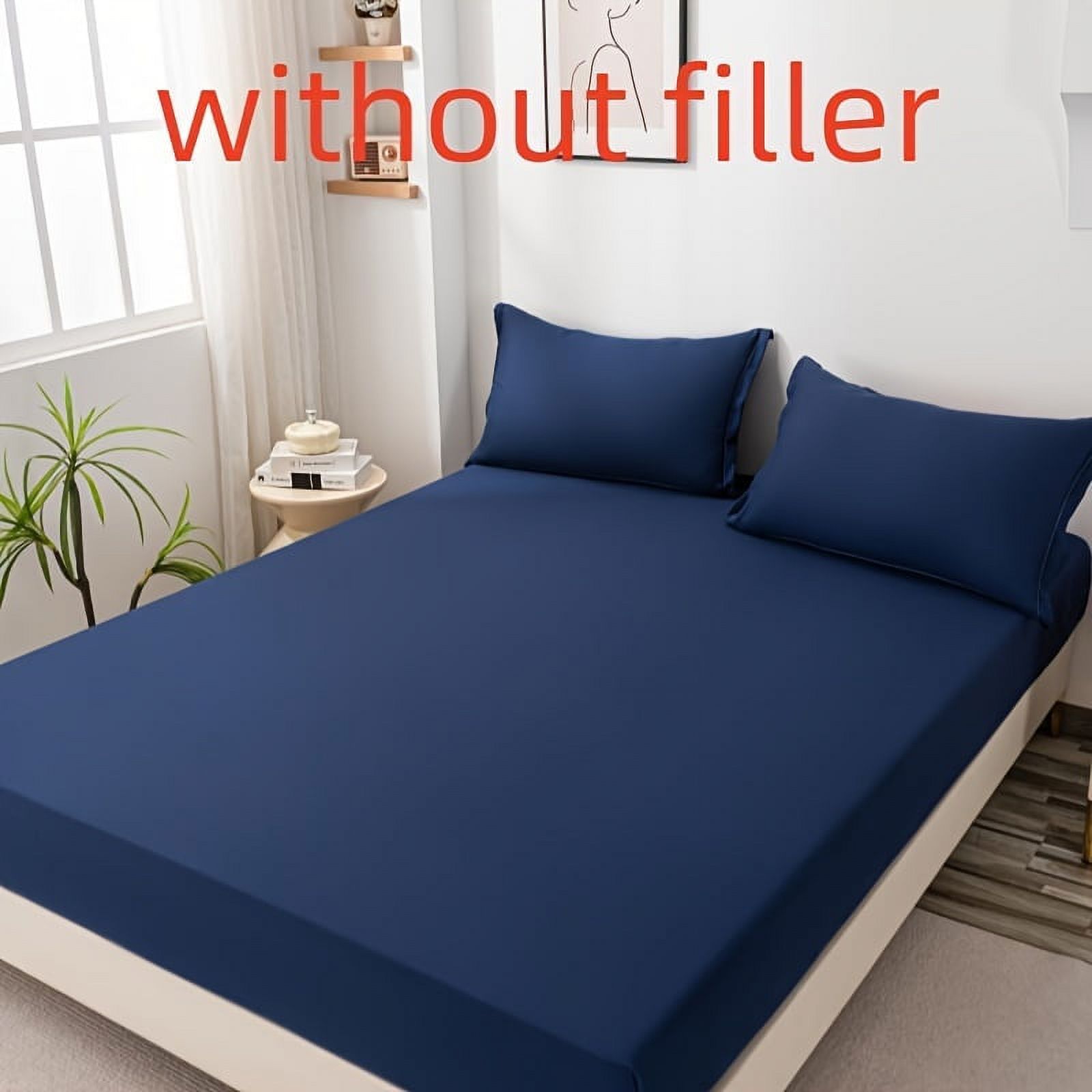 3pcs Solid Color Fitted Sheet Set (1* Fitted Sheet + 2*Pillowcases