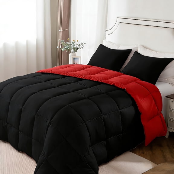 3pcs Solid Two-Tone Reversible Quilt Set, Soft Fluffy Breathable Bedding, Multiple Colors Optional, Machine Washable with Pillowcases, Random Color Included