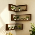 thumbnail image 1 of 3pcs Space-Saving Corner Shelves, Floating Shelves Unit, Wall Mounted Storage, Two-Tier Design, Modern Home Decor, Space Saving Solution, for Living Room Bedroom Office, 1 of 8