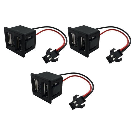 3Pieces Power Sockets Featuring Double USB Port and Lamp Clip Designing for Easy Installation