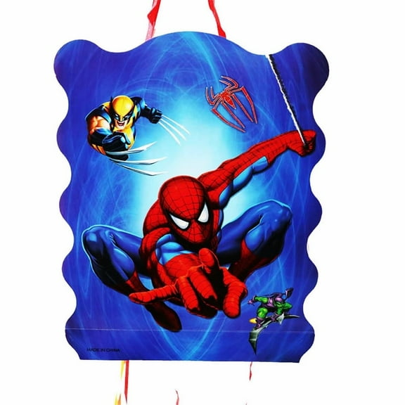 3pcs Spider Wolverine Anime Pull String Piata - Candy Filled Safe Birthday Party Game | Easy Open Pinata Toy with No Stick Needed