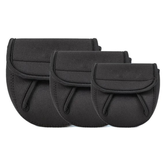 3pcs Spinning Reel Cover Case Bag Pouch Glove Series Spinning Reels Spinning Reel Cover, Protective Pouch Bag made Thick Impact Resistant Neoprene, Soft Adjustable