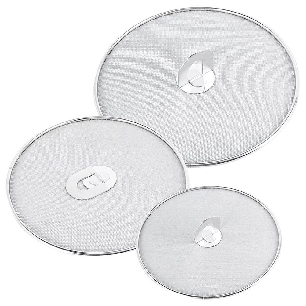 3pcs Splatter Screen For Frying Pan Stainless Steel Mesh Splatter