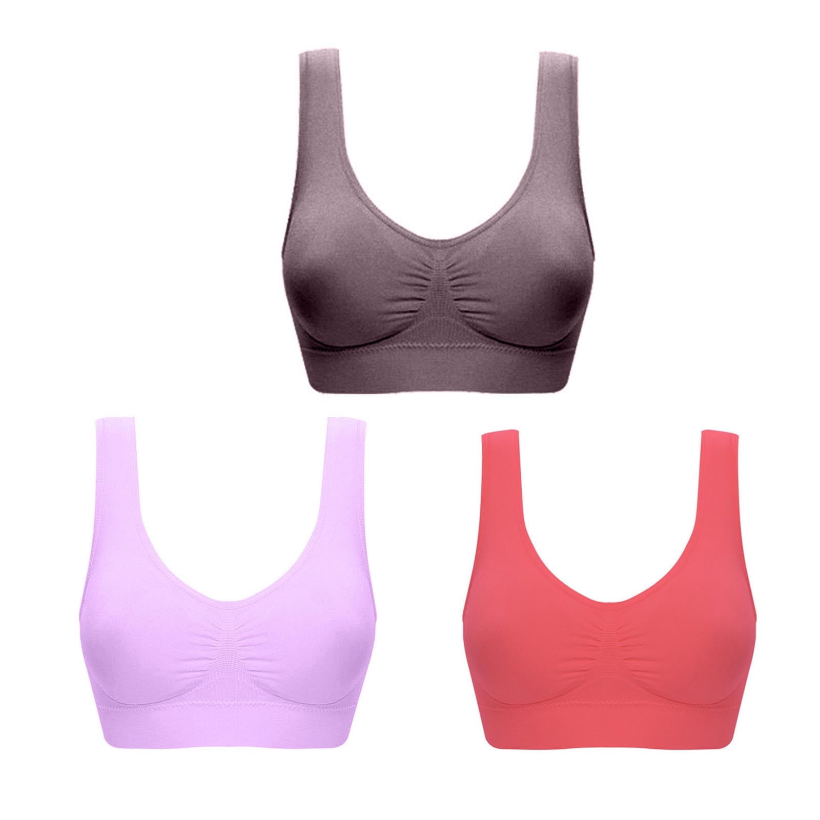3pcs Sports Bras for Big Bust Plus Size Workout Yoga s Underwear Sets