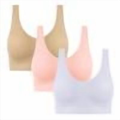 3pcs Sports Bras for Women, Wide Strap Womens Sports Bras with Removable Pads, Cropped Workout Seamless Tank Tops