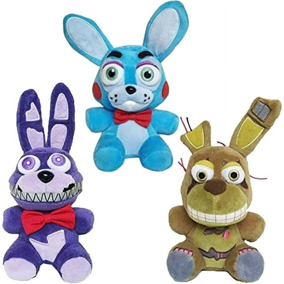 3pcs Springtrap Nightmare Bonnie Toy,FNAF Bonnie plushies Set Stuffed Animal Doll Fan Made Plush Toy for Boy Girl Plush Gift