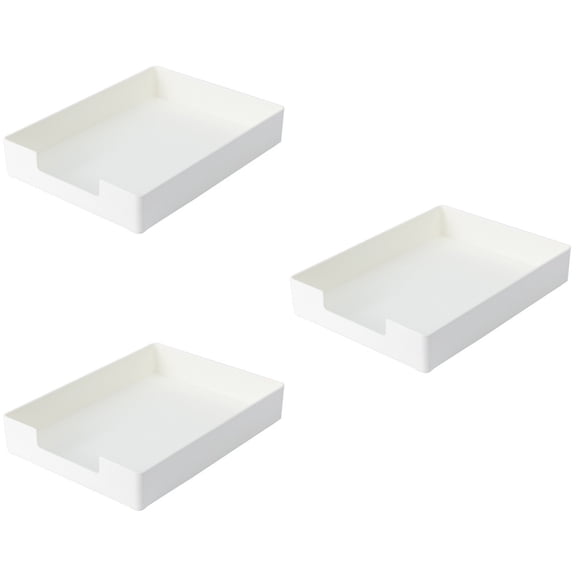 LOLIPPYY Multi-Function Desk Organizer White Stackable for Daily Use 3Pcs