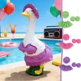 thumbnail image 1 of 3pcs Stain-Resistant Easy-Wear 23in Hawaiian Bikini Porch Goose Costume Set - Tropical Decor Outfit for Garden Statue Display (Goose Not Included), Perfect Year of the Horse & Home Necessity, Purple, 1 of 7