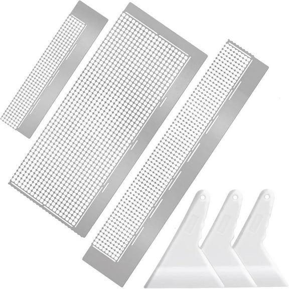 3Pcs Stainless Diamond Pasted Drawing Ruler Steel 5D Drawing Mesh Ruler with Fix Tools 240 520 1020 Blank Grids for Full Drill or Partial Drills DIY Art Crafts Diamond Painting Kits