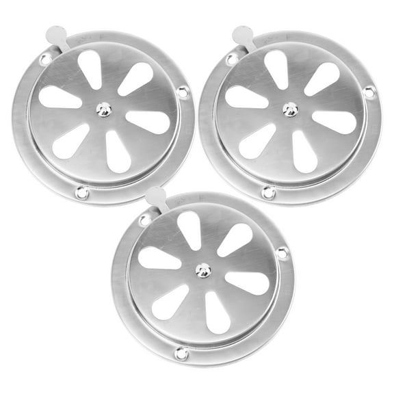 Stainless Steel BBQ Grill Damper for Adjusting Airflow 3pcs Silver for Car Use High Efficiency