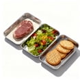 thumbnail image 1 of 3pcs Stainless Steel Breading Tray Set, Metal Food Trays for Marinating & Coating, Oven Safe Stackable, Local Warehouse Fast Shipping, 1 of 5