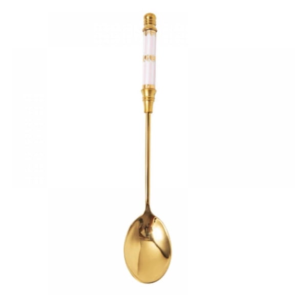 3pcs Stainless Steel Spoon Tea Spoon Coffee Spoon Dessert Spoon Milk Honey Mixing Spoon Ceramic Handle Spoon Kitchen Tableware