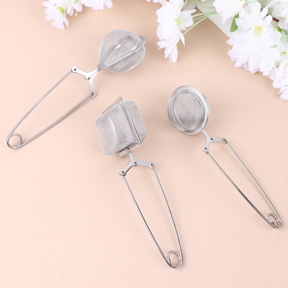 3-Piece Stainless Steel Tea Strainers with Handle, Mesh Filters, Kitchen Colanders for Brewing Loose Leaf Tea