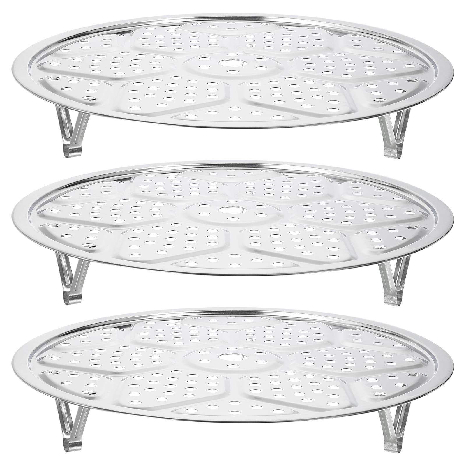 3pcs Stainless Steel Steamer Rack with Stand, 11.8 Inches Insert Stock ...