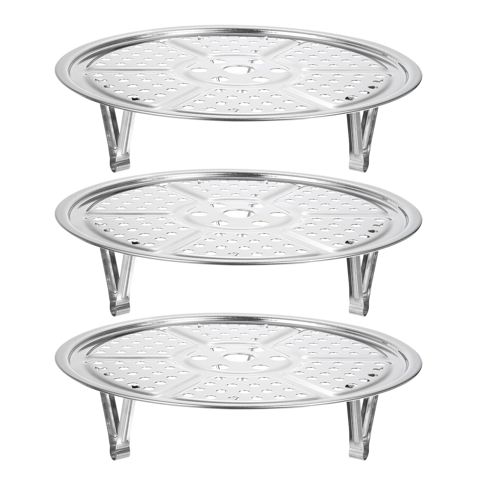 3pcs Stainless Steel Steamer Rack with Stand, 8.6 Inches Insert Stock ...