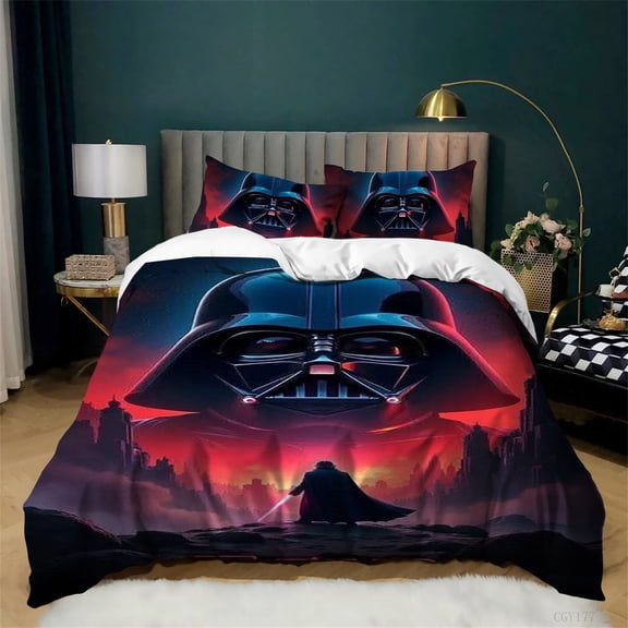 3pcs Star Movie Wars Bedding Set Soft Breathable Duvet Cover Set Twin Size Lightweight Comforter Set for Bedroom