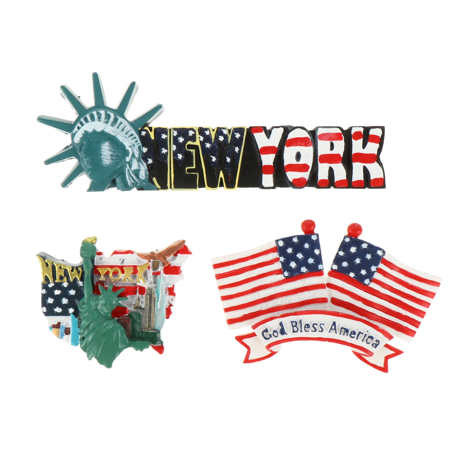 3pcs Statue of Liberty Stickers Creative USA Flag Fridge