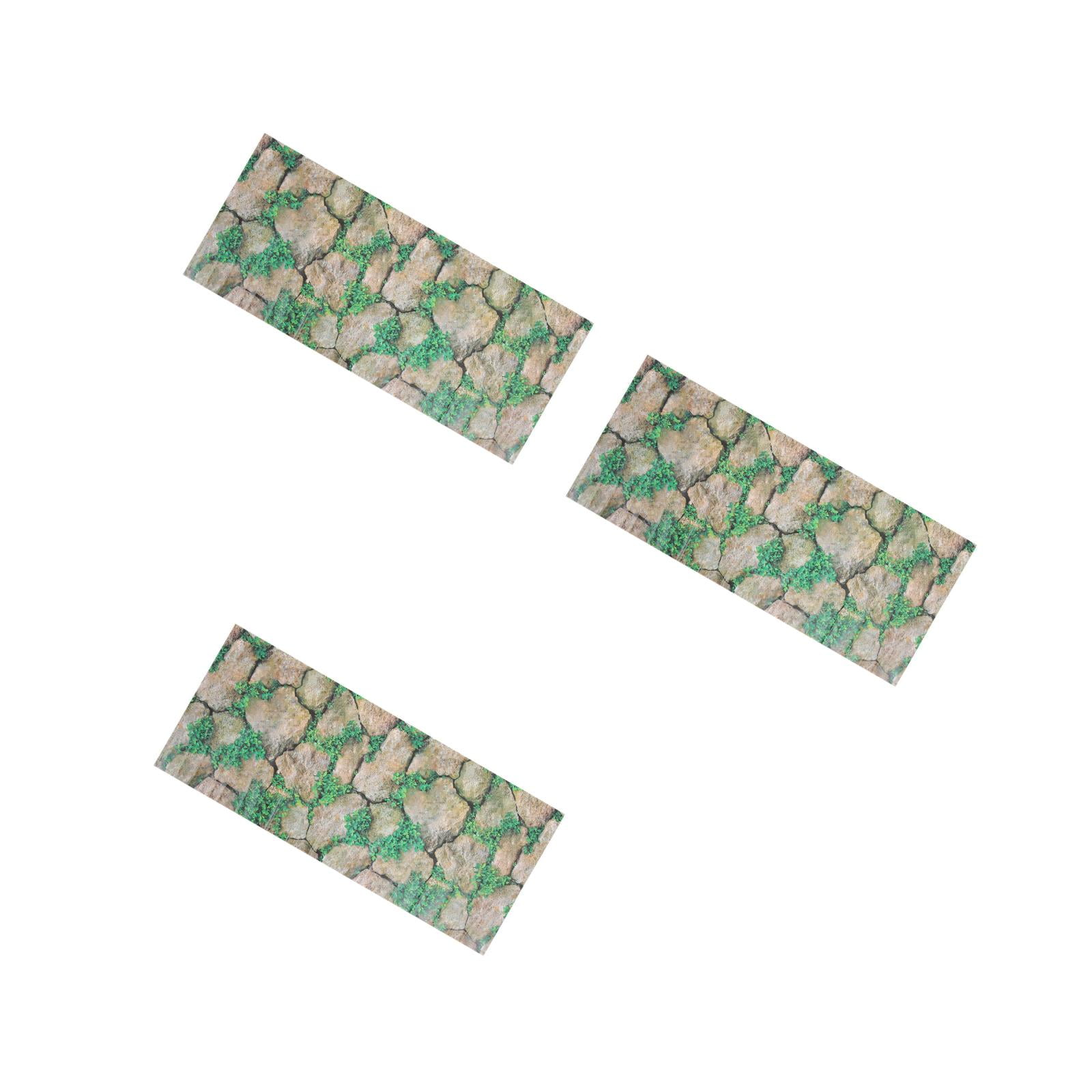 3pcs Sticker Reptile Tank Background Rocks Patterned Sticker Reptile Tank Wallpaper