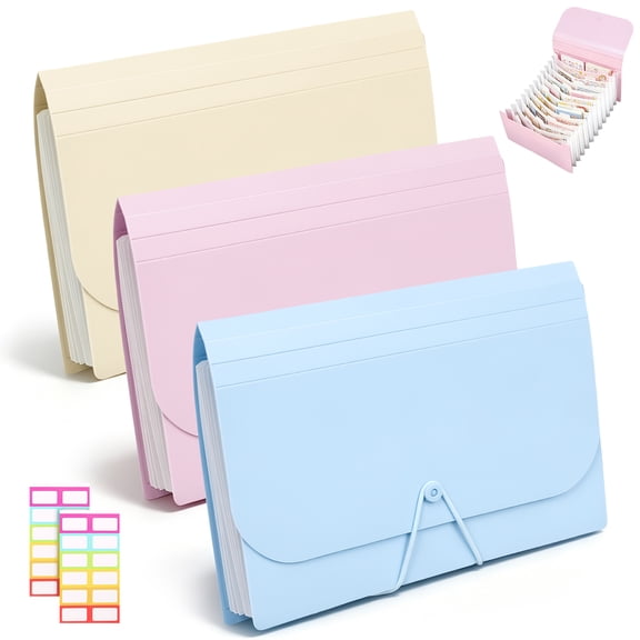 3pcs Sticker Storage Organizer with 13 Expandable Pocket A6 Large Capacity Sticker Organizer for Collecting Scrapbook Paper Organization Box Washi Tape Journal Album