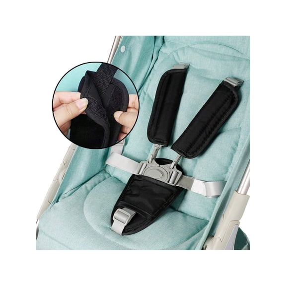 3pcs Stroller Shoulder Strap Covers Car Seat Highchair Shoulder Pad Crotch Pad Protector Setone-size Comfortable Soft Durable Breathable Easy Install Washable