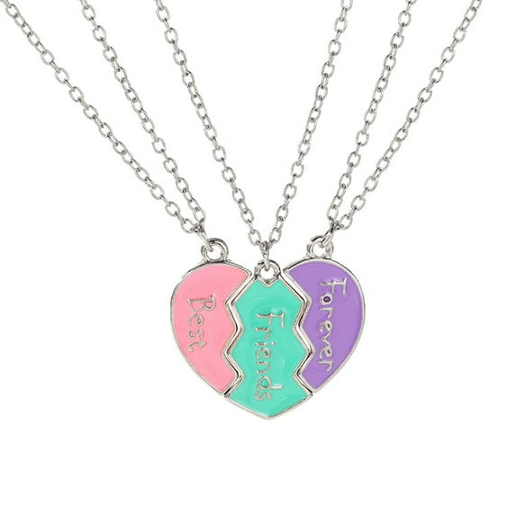 3pcs Sturdy Alloy Friendship Necklace Set with Vibranting Color Accessory for Parties Supplies and Everyday Casual Use