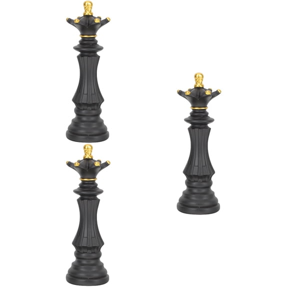 3pcs Stylish Chess Sculpture Housewarming Chess Status Desktop Chess Decor Office Chess