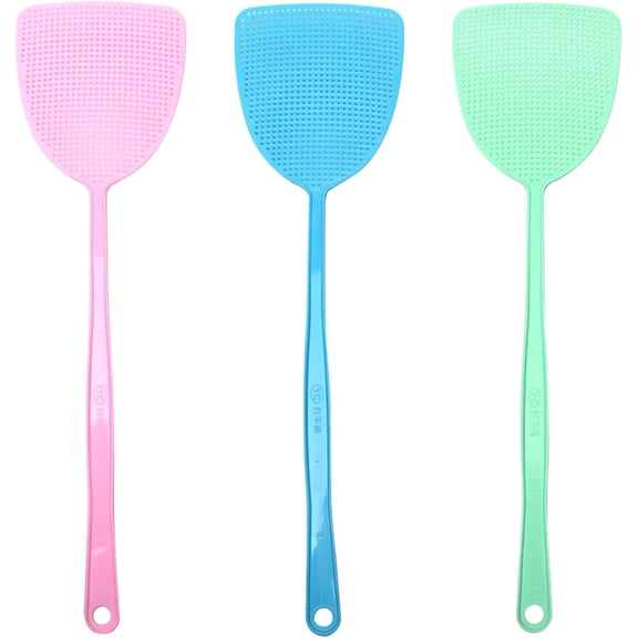 3pcs Summer Camping Fly Swatter Flexible for Yard Home,Long Handle Swatter for Indoor and Outdoor(Color Random)